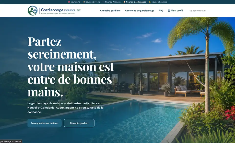 Capture du site gardiennage.nounou.nc